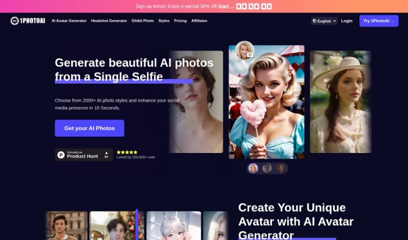 Screenshot of 1PhotoAI