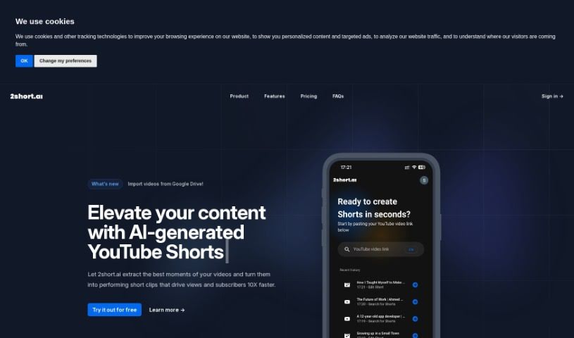 Screenshot of 2Short AI