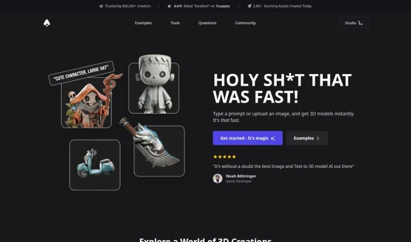 Screenshot of 3D AI Studio