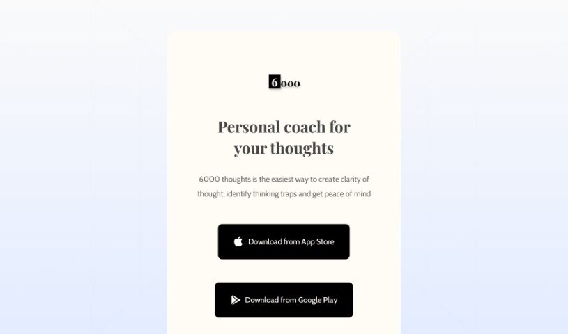 Screenshot of 6000 thoughts