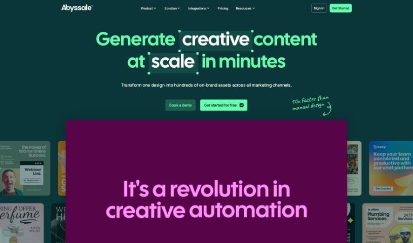 Screenshot of Abyssale