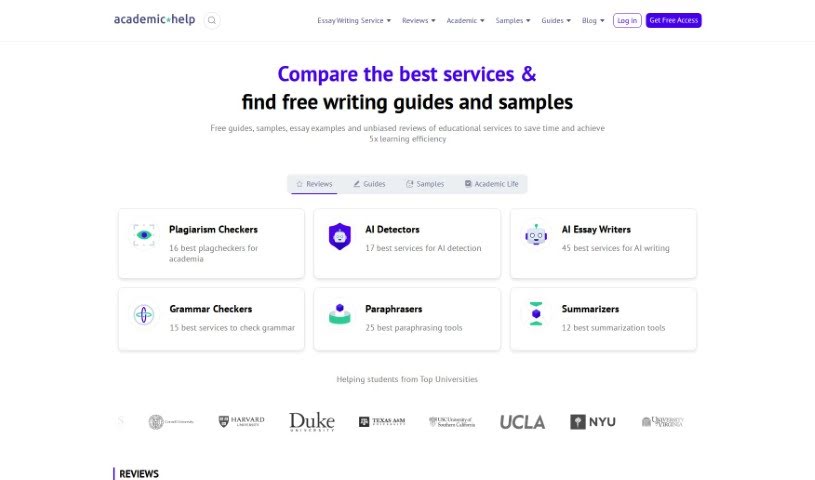 Screenshot of Academic Help