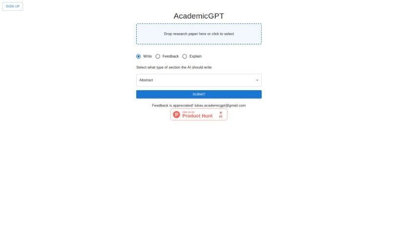 Screenshot of AcademicGPT