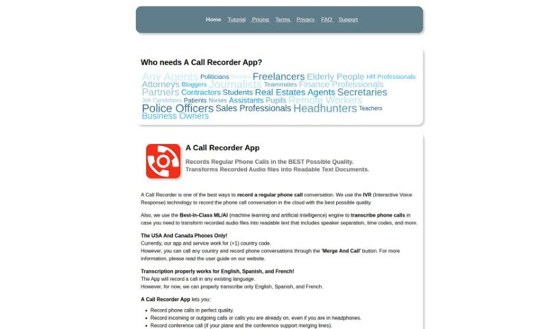 Screenshot of Acallrecorder