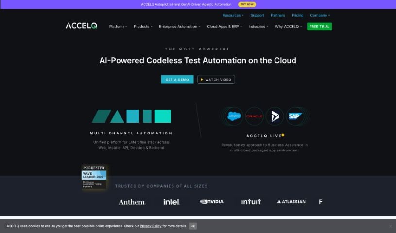 Screenshot of ACCELQ