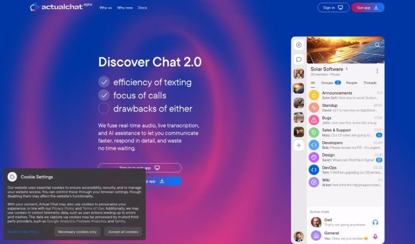Screenshot of Actual Chat