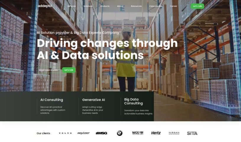 Screenshot of Addepto