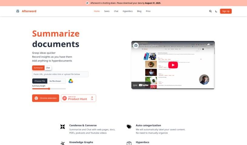 Screenshot of Afterword