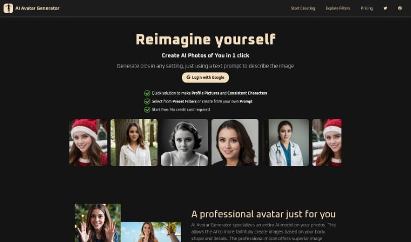 Screenshot of AI Avatar Generator