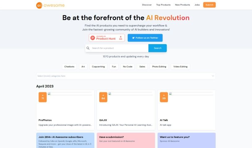 Screenshot of AI Awesome