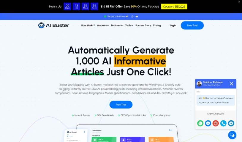 Screenshot of AI Buster