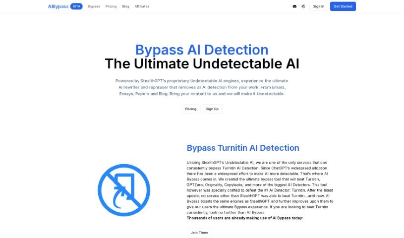 Screenshot of AI Bypass