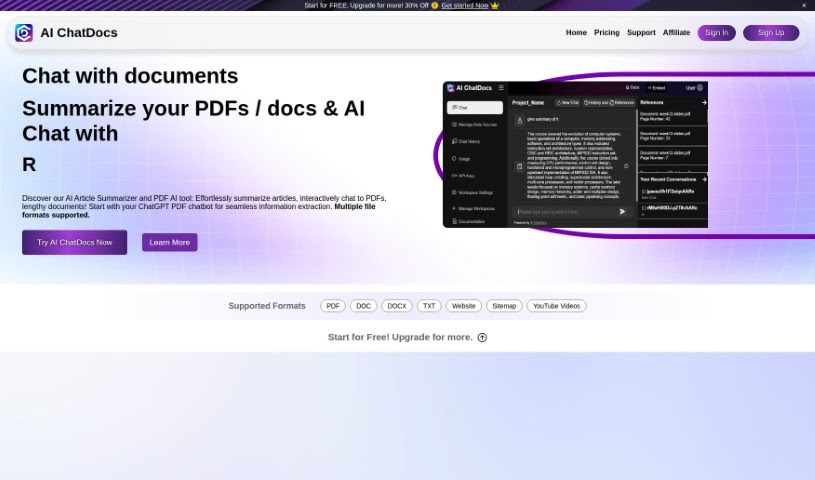 Screenshot of AI ChatDocs