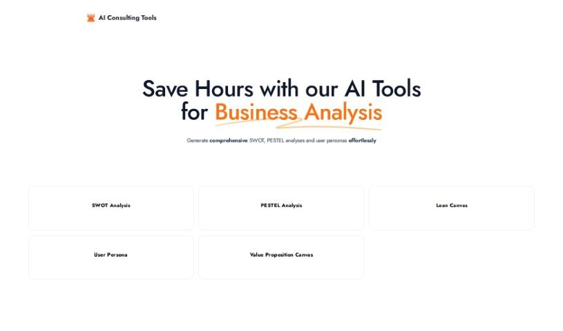 Screenshot of AI Consulting Tools
