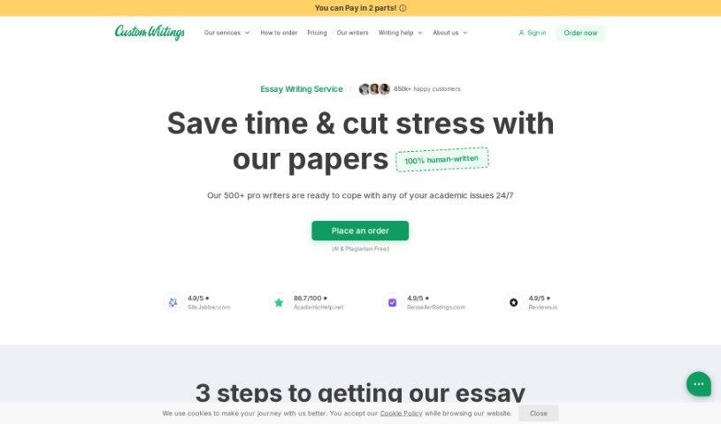 Screenshot of AI Detector By Custom Writings
