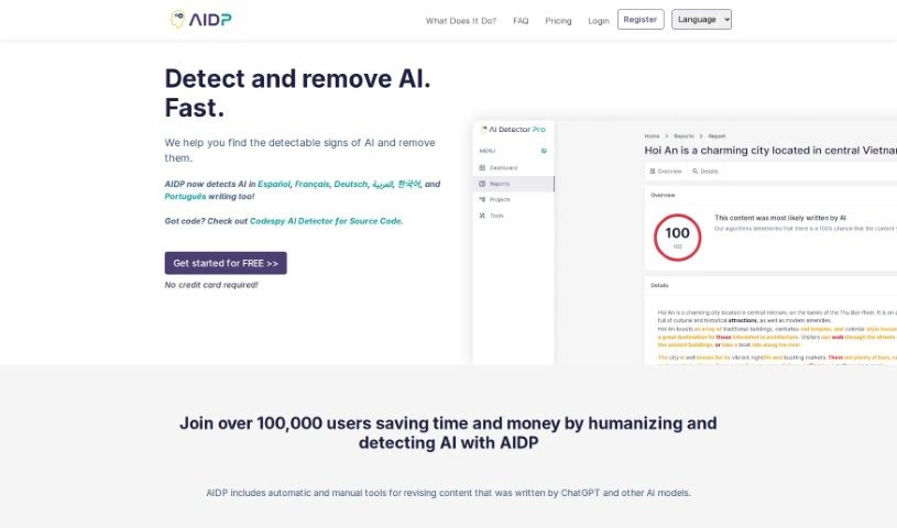 Screenshot of AI Detector Pro
