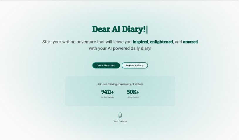 Screenshot of AI Diary