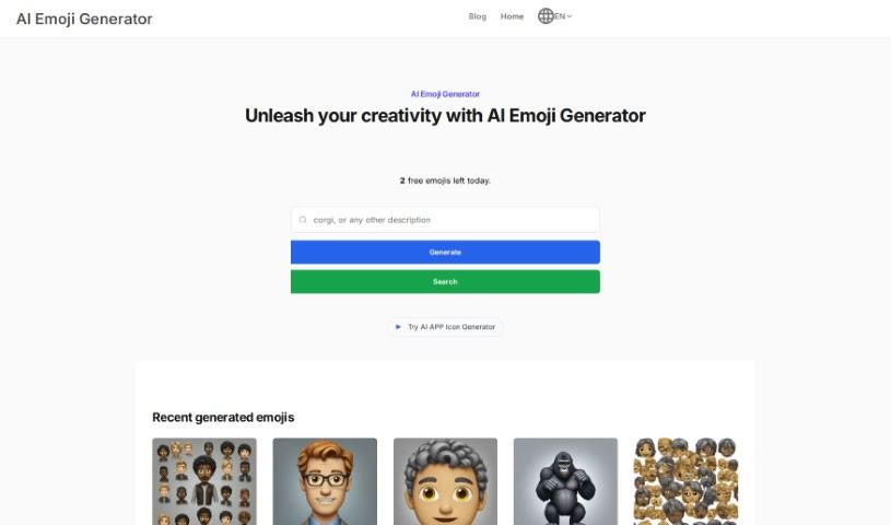 Screenshot of AI Emoji Generator