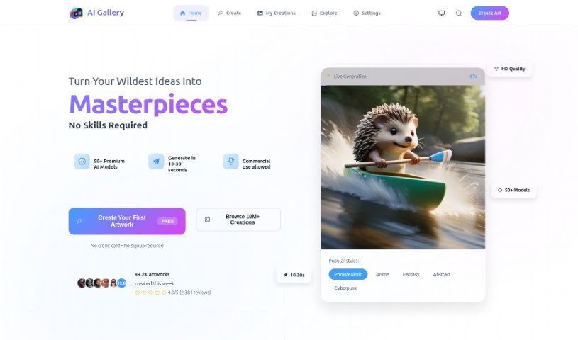 Screenshot of AI Gallery