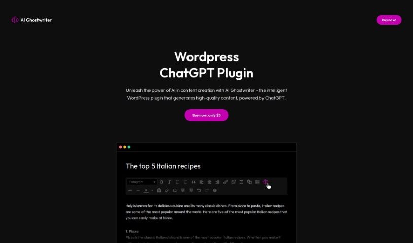 Screenshot of AI Ghostwriter