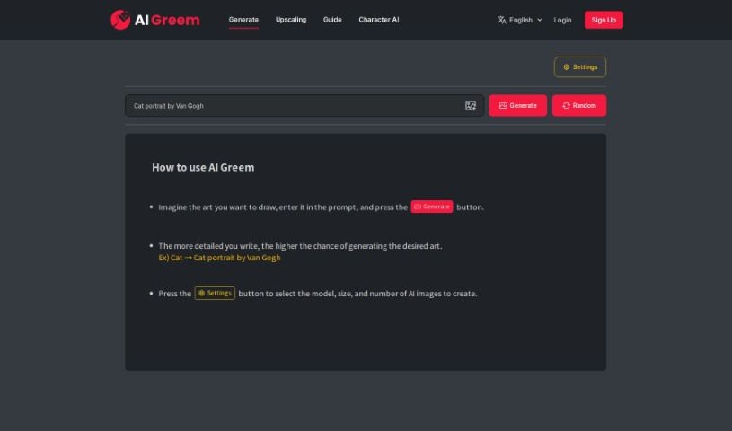 Screenshot of AI Greem
