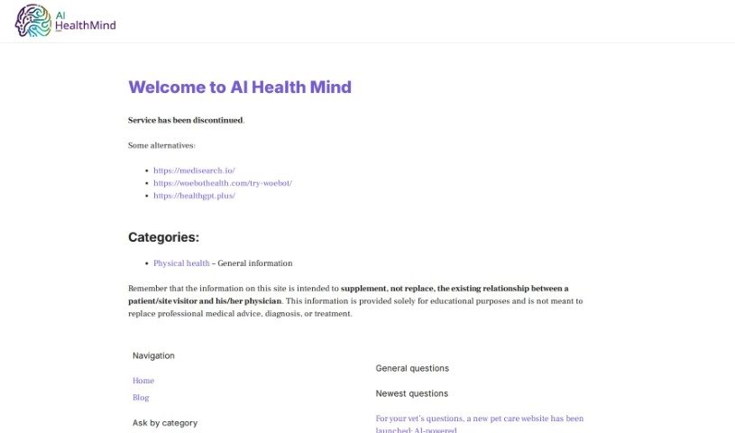Screenshot of AI Health Mind