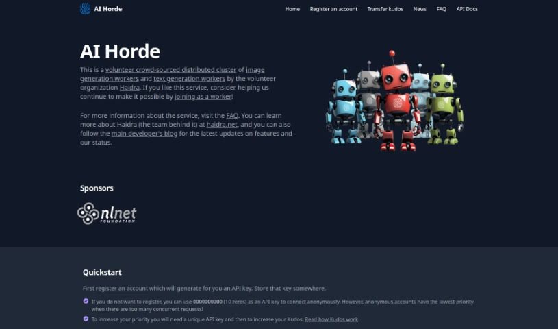 Screenshot of AI Horde