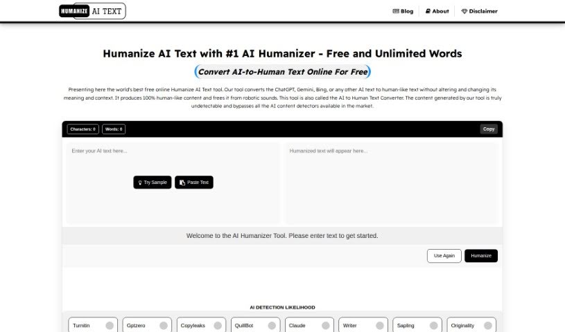 Screenshot of AI Humanizer