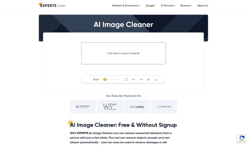 Screenshot of AI Image Cleaner By Experte