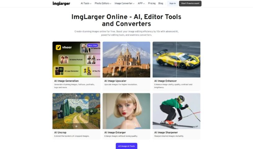 Screenshot of AI Image Enlarger