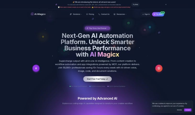 Screenshot of AI Magicx