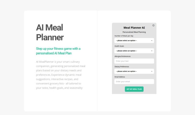 Screenshot of AI Meal Planner