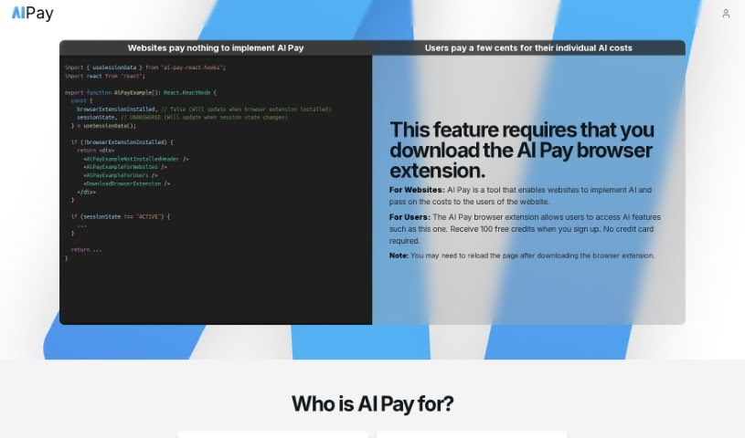 Screenshot of AI Pay