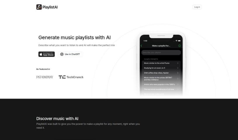 Screenshot of AI Playlist Maker - PlaylistAI