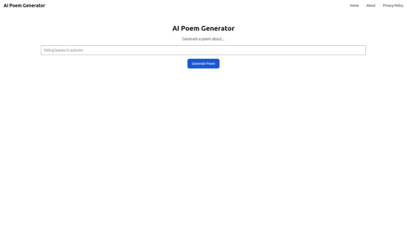 Screenshot of AI Poem Generator