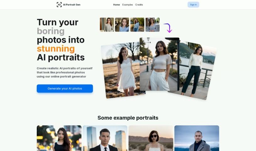 Screenshot of AI Portrait Gen