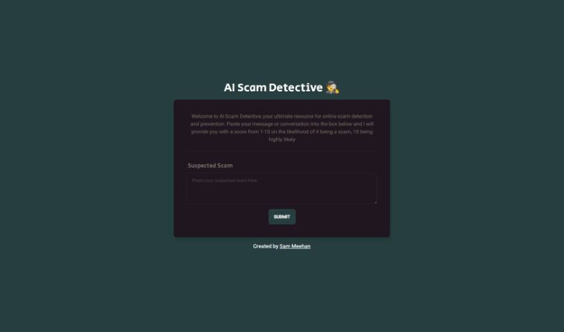 Screenshot of AI Scam Detective