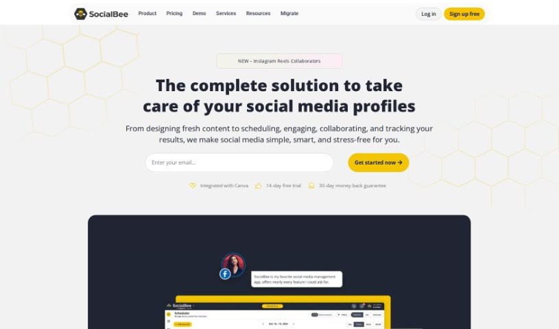 Screenshot of SocialBee