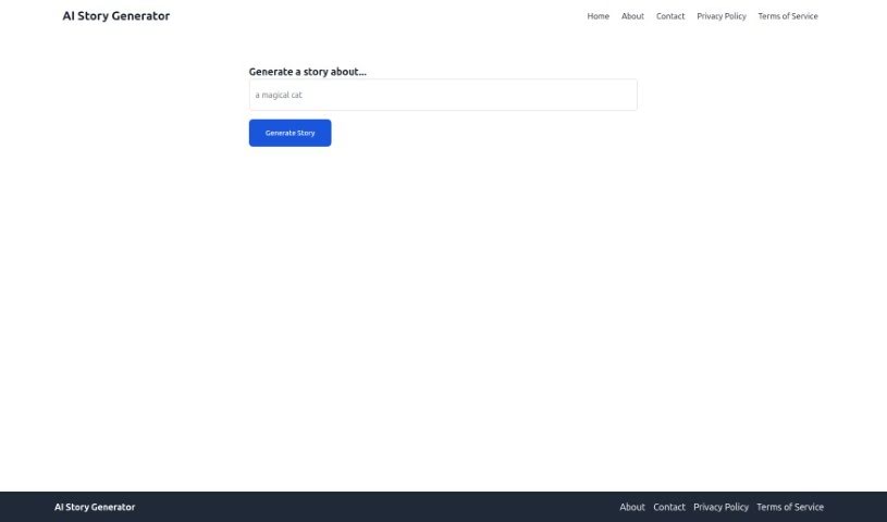 Screenshot of AI Story Generator