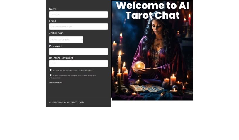 Screenshot of AI Tarot Chat