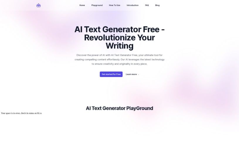 Screenshot of AI Text Generator