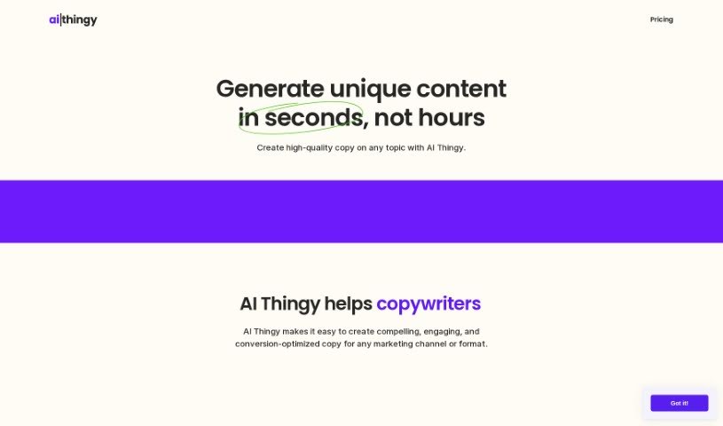 Screenshot of AI Thingy