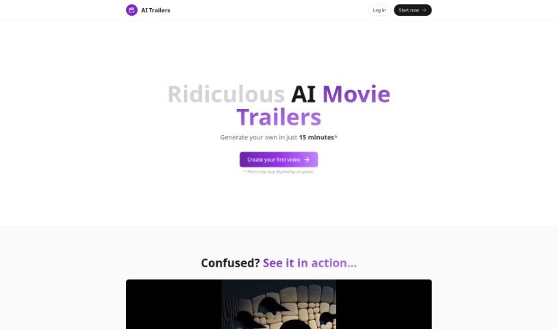 Screenshot of AI Trailers