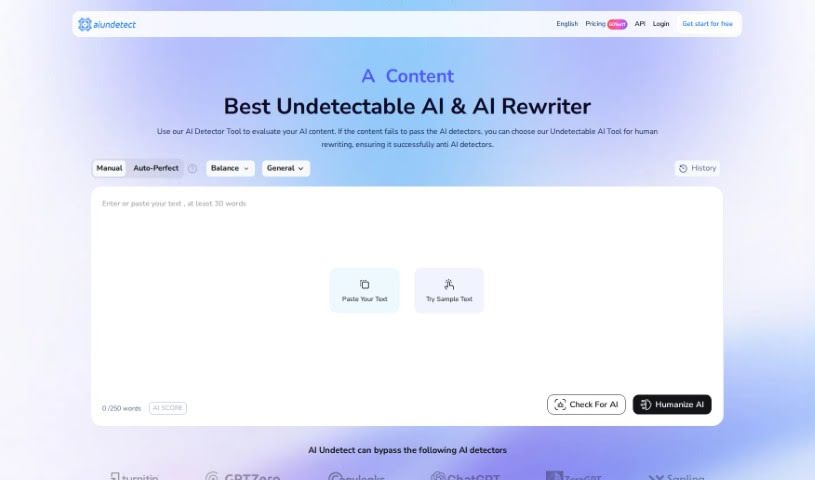 Screenshot of AI Undetect