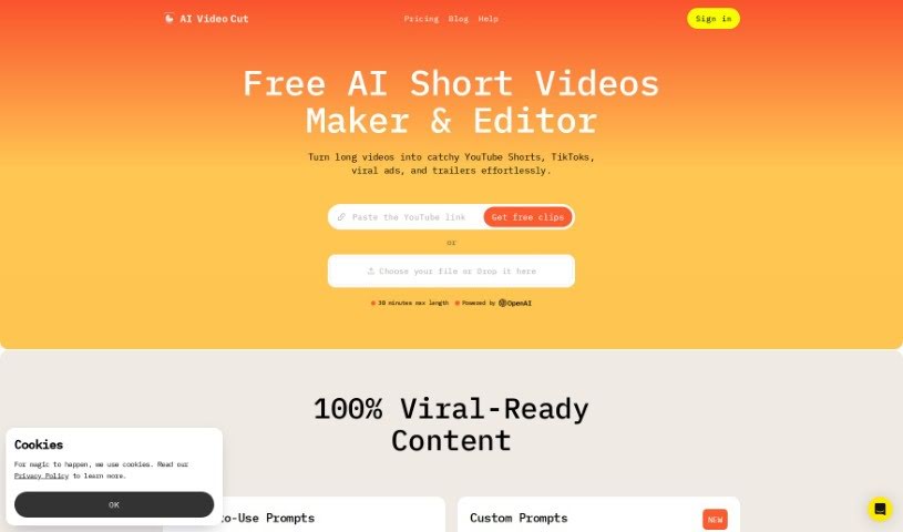 Screenshot of AI Video Cut