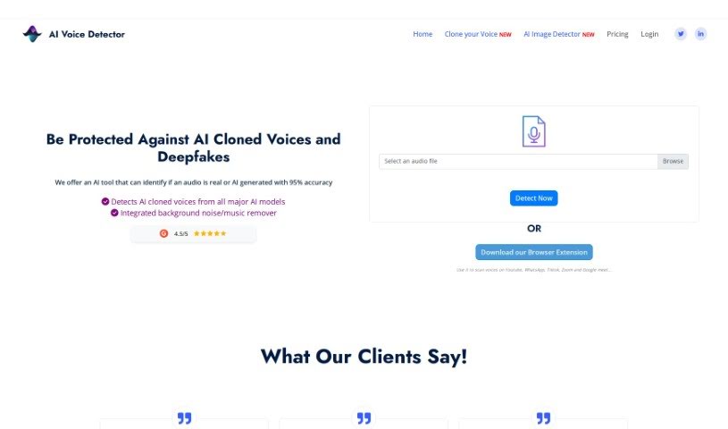 Screenshot of AI Voice Detector