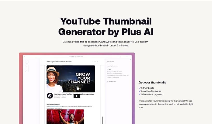 Screenshot of AI Youtube Thumbnails