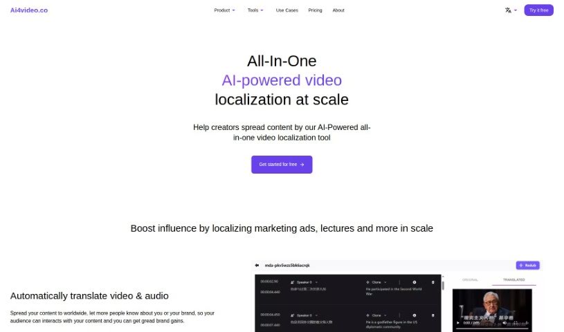 Screenshot of Ai4Video