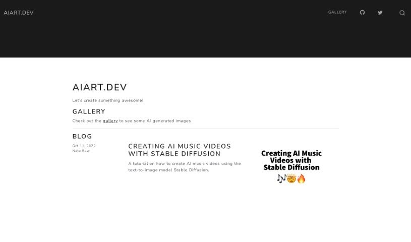 Screenshot of Aiart.dev