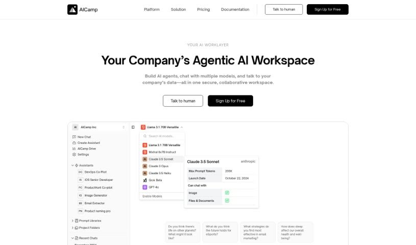 Screenshot of Aicamp